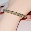 Wholesale Fashion Rhinestone Full Diamond 18K Gold Plated Alloy Metal Fine Jewelry Bracelets Nail Bangle Bracelet For Women