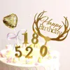 Festivo Supplies Golden Number Candle Letter Birthday Gold Plated Cake PVC Box Creative Decoration Fabricante por atacado