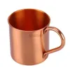 Tasses Moscou Mule Pure Copper Tasses en forme de cylindre 100% Copper Tasses Solide Pure 16 oz Copper Cocktail Tasses de bière en cuivre 240417