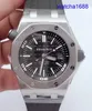 Swiss AP Wrist Watch Royal Oak Offshore Series 15710ST Aço Black Disc Men's Sports Mechanical Backthrough Diving Watch