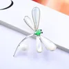 Broschen Kupfer eingelegt Zirkon Corsage Shell Smart Little Dragonfly Brosche Professionelle Anzug Accessoires Pin Männer und Frauen