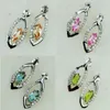 Dangle Küpeler Shunxunze Takı Kadınlar İçin Noel Pembe Mavi Peridot Morganite Kübik Zirkonya Rhodium Kaplama R879 R881 R883 R885