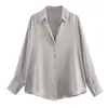 Women's Blouses 2024 Spring Autumn Shirts For Women Fashion Satin Multiple Colour Loose Shirt Female Wild High Street