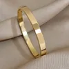 Bangle dodohao 2 mm 4 mm 1 pc 1 pk eenvoudige klassieke, brede roestvrijstalen stalen armband voor vrouwen meerdere gouden zilveren kleur gewone armbanden