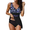 Stampa da bagno femminile da gioco da gioco donna costume da bagno tankini con gonna due pezzi vintage senza schienale plus size abitudini da bagno