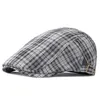 Berets Casual Plaid Hats Мужчины Berets Summer Herringbone Newsboy Cap Women Vintage Flat Ivy Hats Cotte Thin Golf Driv