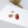 Stud Earrings Brand Pure 925 Sterling Silver Gold Color Mini Water Drop Full Diamond White Red Fine Jewelry