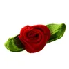 Flores decorativas 100pcs mini cetim fita rosa flor folha de casamento decoração apliques costura de diy cor principal: vermelho