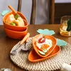Carrot Shape Table Voleille en céramique Assiette à la maison Plaque de salade de fruits ménage