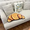 Tapetes de forma de croissant - tapete de pão aconchegante para decoração de casa não deslizamento para viver e banheiros 240417