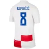 24 25ユーロカップクロアチアサッカージャージナショナルチーム7 Majer 9 Kramaric 13 Vlasic 17 Petkovic 4 Gvardiol 22 Juranovic 10 Modric 8 Kovacic Football Shird Kits Mens