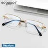 Lunettes de soleil Frames Men Eyeglass Pure Titanium Eyewear Half Design Lentes Optical Lunes Myopia Lire OCULOS LES MENS MENS ANTÉFLECTION