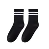 Women Socks FINETOO 3 Striped Cotton Soild Colors Unisex Streetwear Harajuku Black White Couples Skateboard Knitted Casual