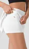 تنانير النساء اليوغا تنس تنس تنورة تنورة مطوية جيم ملابس Yogas Vestidos الأبيض فوق ثوب كرة الركبة المصمم غير الرسمي الرياضي تشغيل DHKZ0