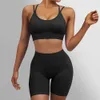 Tracksuits voor dames yoga shorts sets vrouwen naadloze fitnesssportpakken workout kleding voor dames sportkleding yoga shorts sexy crop top gym slarl2403