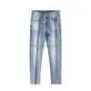 Designer de jeans masculin Spring and Summer en jean pour hommes petit pied élastique élastique ajusté de marque haut de gamme Pantalon Medusa
