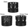 Ljusstakar Creative Christmas Candlestick Iron Hollow Snowflake Holder Merry Party Decorations for Home Table Ornaments