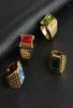 Cluster anneaux de haute qualité en titane en acier inoxydable pour hommes femme raideur en pierre colorée anneau 24k gold couleur mariage 2021 16734237