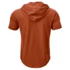 Men's Sports and Fitness Men's Short Sleeved T-shirt Hooded Top American Henry Shirt