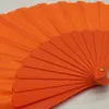 Dekoratif figürinler 1pc düz renkli ipek bez boş katlanır fan plastik kemik Çin tarzı dans taichi sabah egzersiz zanaat ev dekor