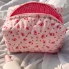 Cosmetic Bags Cute Floral Makeup Organizer Storage Bag Large Quilted Case With Zipper Skincare For Women And Girls