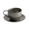 Tazze Tingke European retrò 304 tazza di caffè in acciaio inossidabile e piattino set da campeggio esterno in metallo opaco texon creativo tazza