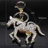 Keychains Lanyards Luxury Running Horse Keychain pour femmes hommes Himestone Metal Gold Couleur CLIONS SEMPLIER