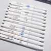 Ins Style White Cartoon Gel Pens Creativity Simplicity Design Ballpoint Pen Press Portability Pencil Clip School Office Supplies