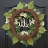 Garland Home Couronne artificielle avant Hortensia Decoration Porte de porte Décoration de mur de Noël décor de Noël 240127