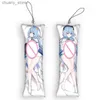 keychains Lanyards 4x12cmgame Honkai Impact 3 Mini Pendant Dakimakura keychain double -side side body mini bead kains cute gift y240417