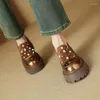 Отсуть туфли Krazing Pot Sheep Soede Chunky каблуки вокруг ноги на перланамерном стиле