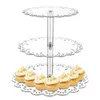 Stockage de cuisine Stand de dessert à 3 niveaux Cupcake acrylique transparent pour servir des fournitures élégantes faciles à assembler