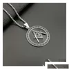 Pendant Necklaces Pendant Necklaces 316 Stainless Steel Mason Masonic Necklace Sier Gold Black Round Shaped Fraternal Association Frat Dhz3F