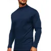 Autumn and Winter Men's Clothing with Thickened Long Sleeved German Velvet T-shirt, Men's High Neck Solid Color Base Shirt