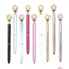 Gel stylos en gros de gel stylos créativité couronne ororne cristal stylo gem ballpoint bagule de mariage banc de mariage anneaux metal roule