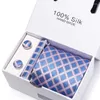 Bow Ties Many Color Tie Handkerchief Pocket Squares Cufflink Set Necktie Box Clothing Accessories Male Polka Dot April Fool's Day