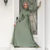 Ethnic Clothing Arabic Satin Women Muslim Abaya Plain Long Maxi Dress Turkish Islamic Party Dubai Robe Caftan Femme Musulmane Gown