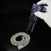 Twee rijen 12 mm hiphop sieraden mannen ketting 925 sterling zilver volledig ijsje uit luxe vvs moissaniet diamant cubaanse linkketen