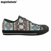 Casual Shoes Doginthehole Women's Summer Low Top Canvas Bekväm afrikansk konst Totem Tryck utomhus Flat Sneakers