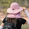 Zomer Snel drogen UV Bescherming Visser Cap Face Neck Cover Outdoor Fishing Cycling Verwijderbare mannen Visor Hoed Vrouwen Emmer 240403