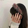 ヘッドバンドエスニックスタイルワイドブリムヘアバンド女性ミックスカラーモヘアヤーンスポンジヘッドバンドぬいぐるみヘアバンドガールヘアアクセサリーY240417