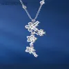 Collier de créateur de marque Vancelfe Luxury Collier S925 Collier de fleur de diamant blanc en argent sterling