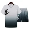 2024 Sports Ensemble pantalon décontracté dégradé à manches courtes en deux pièces T-shirts coréens camouflage respirant et cool