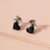 Stud Earrings Accessories Versatile Fashion Halloween Gifts Ear Pendants Devils Heart Shaped Retro Gothic Angel Devil