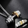 Designer ketting titanium stalen heren ketting gepersonaliseerde mode sport dumbbell hanger paar hetzelfde lichte luxe sieraden roestvrijstalen Cubaanse ketting