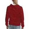 Bluzy damskie czerwone i czarne lampart unisex zwierzęcy futra futra druk odzieży wierzcha bluzy z kapturem zima
