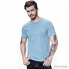 Camisetas para hombres Camiseta para hombre 2023 Summer Algodón Blanco Tamilla sólida Deporto Cause Causal OCCH BASIC NEGRO MAL MAL Male Cops clásicos de alta calidad