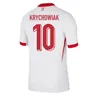 Maglie da calcio Polonia per bambini Lewandowski a casa 2024 Euro Coppa Polska National Team Milik Piszczek Piatek Grosicki Krychowiak Zielinski Shirt da calcio Kit Men