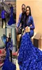 Kraliyet Mavi Balo Elbiseleri Denizkızı Uzun Kollu Aplikeler Resmi Pageant Tatil Mezuniyet Giyim Akşam Partisi Önlükleri Özel Yapım Plus2005908