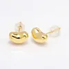 Boucles d'oreilles Stud Real 18k Gold Acacia Bean Pure Au750 mignon pour les femmes Fashion Simple Fine Jewelry Cadeau